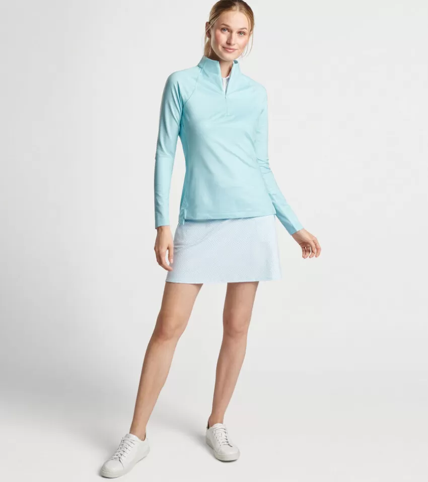 Peter Millar Pullovers & Layers | Pullovers & Layers^Women's Geo Print Raglan Sleeve Perth Layer BLUESPRUCE