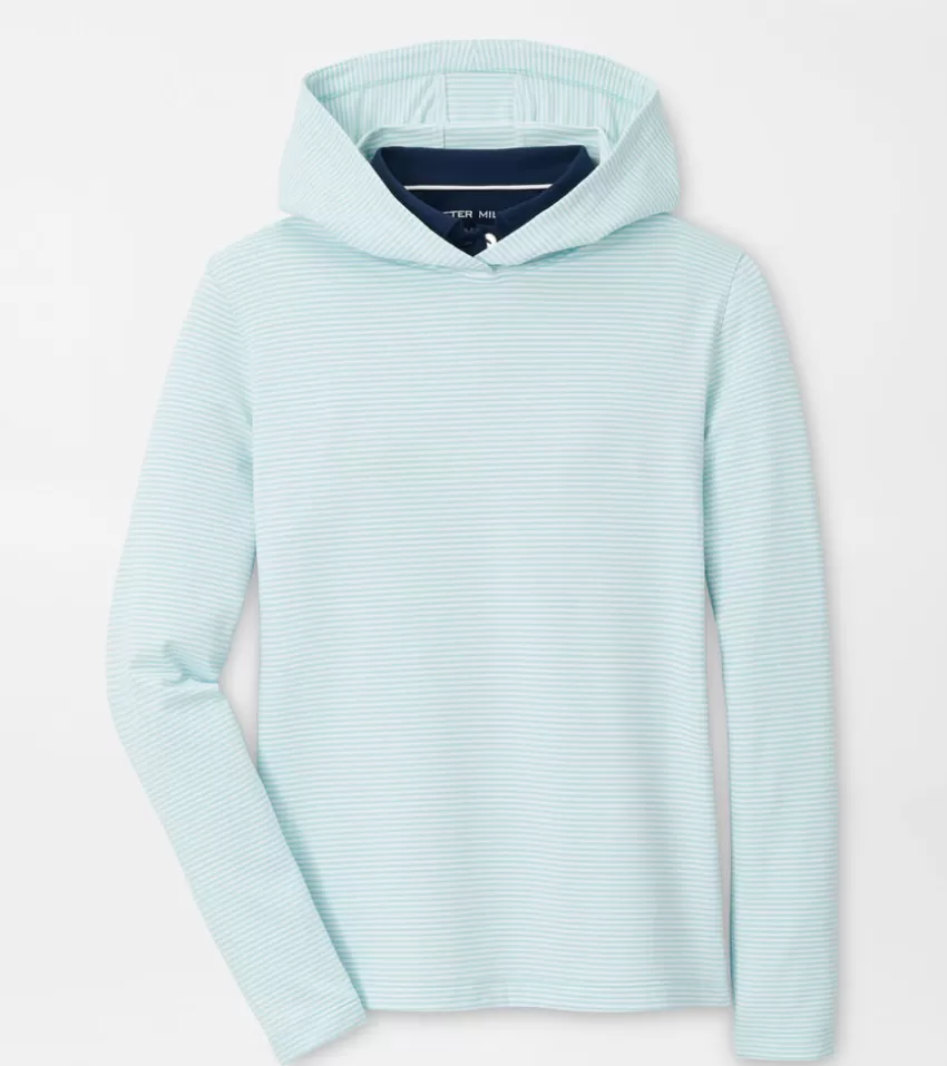 Peter Millar Pullovers & Layers | Pullovers & Layers^Women's Vista Stripe Pine Hoodie BLUESPRUCE/WHITE